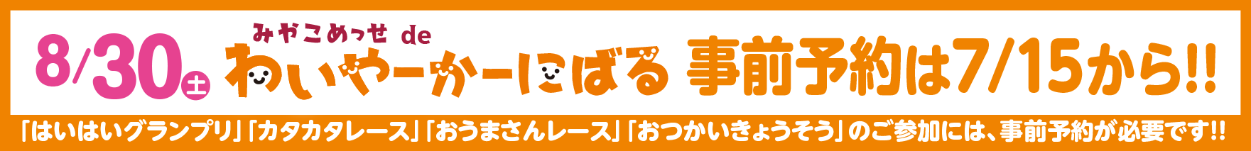 8月30日みやこめっせdeわいやーかーにばる事前予約はこちら